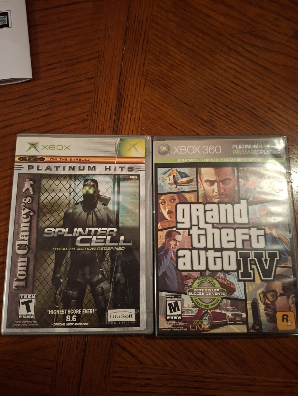Xbox Game Bundle - Splinter Cell ( Original Xbox), Grand Theft Auto 4 (Xbox 360)